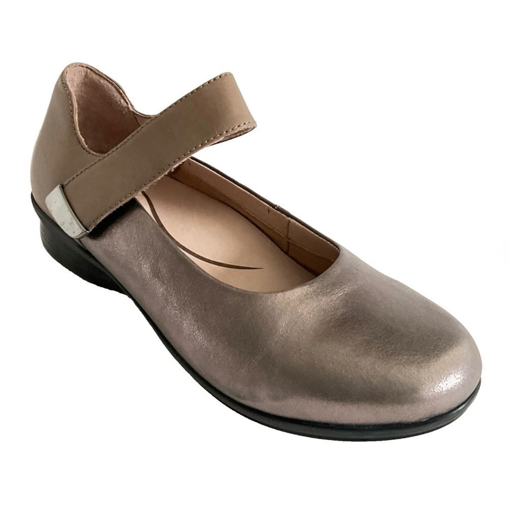 Dansko Audrey Mary Jane Comfort Wedge Metallic Pewter 40